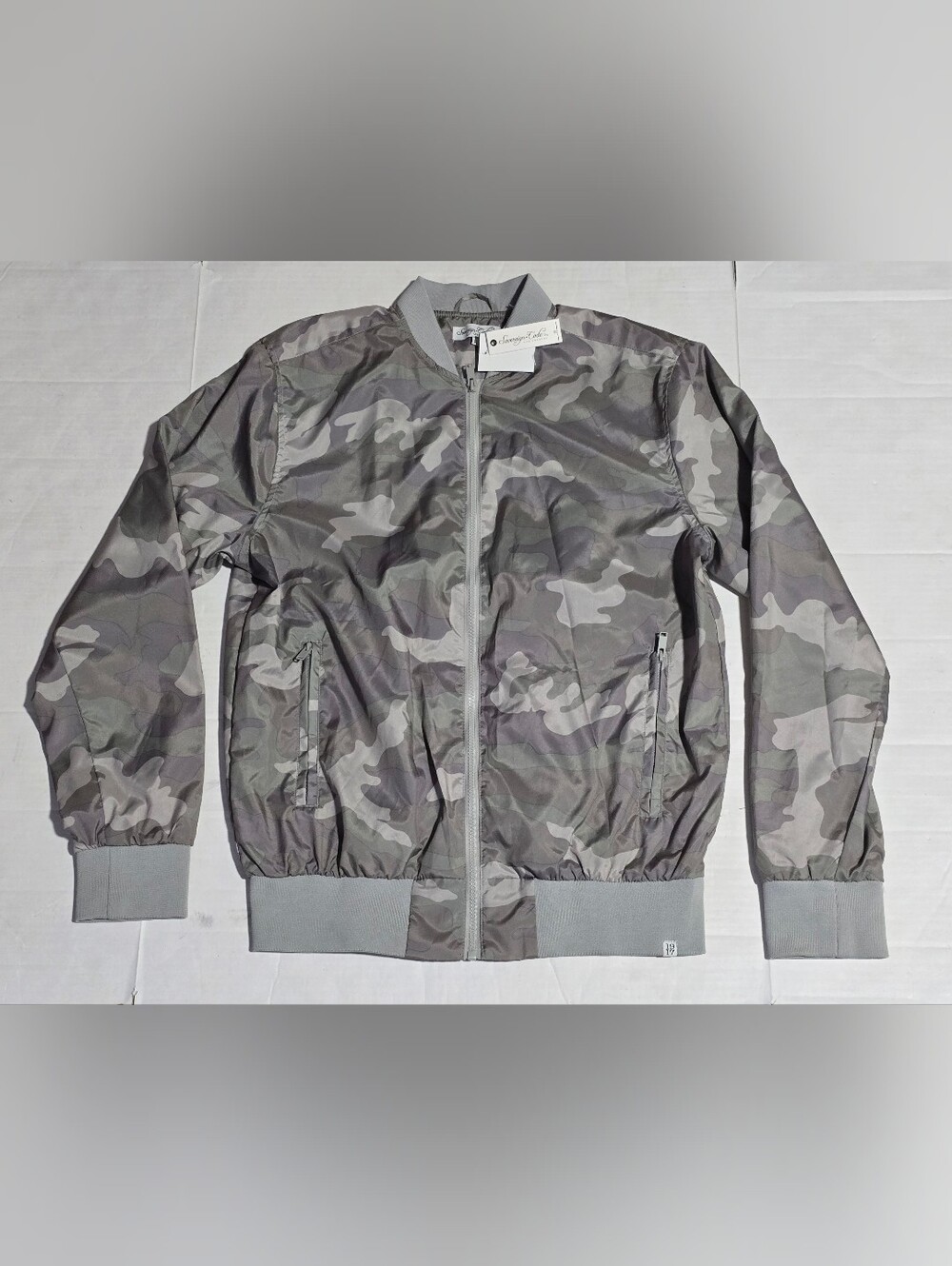 Sovereign Code Full Zip Bomber Windbreaker Jacket Mens Large Light Camo